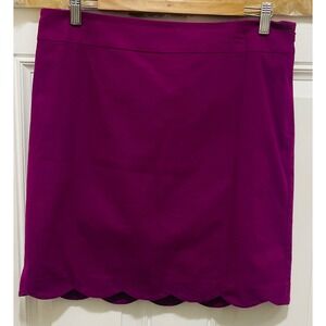 Talbots Scalloped Hem Skirt - Purple Mini Skirt - Size 10